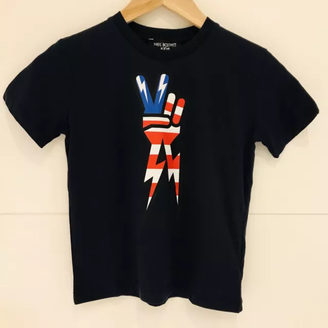 Neil Barrett Kids Navy Blue Tshirt Thunder Bolt Design 6Yrs Boys New