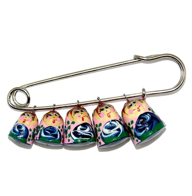 Broche Collector Taratata - Poupée Russe Matriochka Rousse - Signée - Occasion