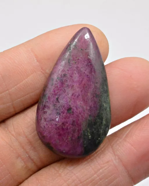 47.13 Ct Natural Ruby Zoisite Pear Cabochon Loose Gemstone