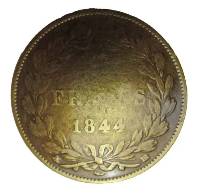 Badge broche 5 Francs 1844 métal coulé pins plaque vis métallique Cast Metal