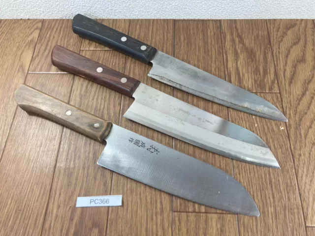 Japanese Chef's Kitchen Knife Set 3 Piece GYUTO SANTOKU from Japan PC366