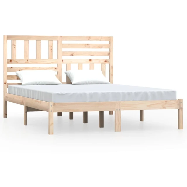 BED FRAME WITHOUT Mattress 135x190 cm Double Double Solid Wood Pine £