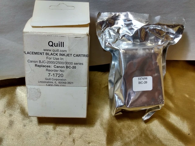 BC-20 Replacement Ink Cartridge for Canon BC-20, 0895A003, Quill, Black