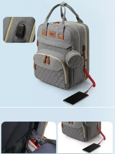 Foldable Diaper Bag Baby Bed Portable Bassinet Crib Backpack Travel/Sleep 5