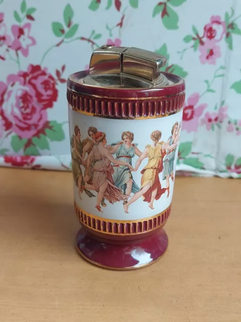 Colibri Greek Muses Ceramic Vintage Table Lighter