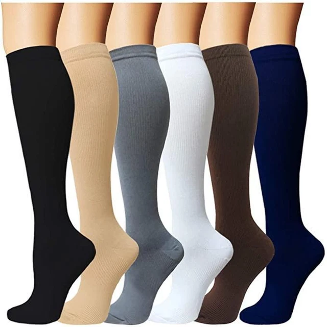 6 pares de medias de compresión medias de trombosis calcetines de compresión medias de apoyo