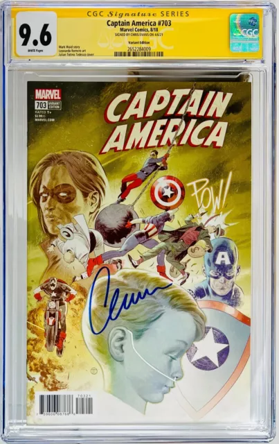 CGC Signature Series Graded 9.6 Captain America #703 Variant Chris Evans Auto