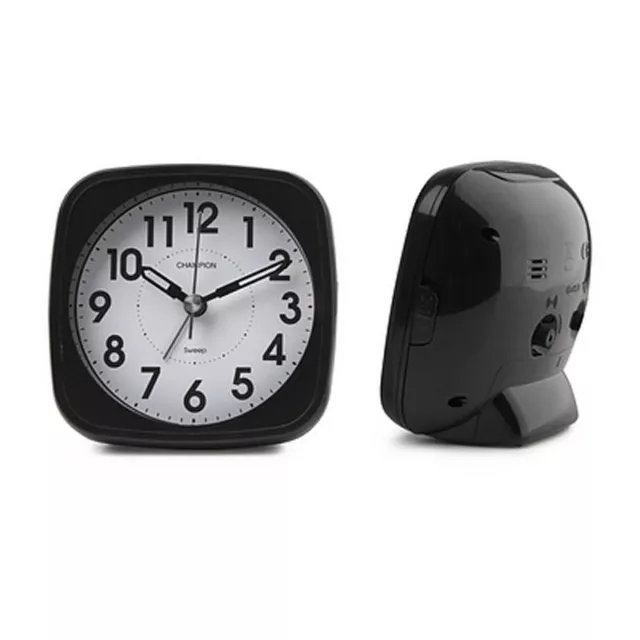 Clásico Bold Tradicional Negro Cuarzo Barrido Silencioso Alarma Reloj (MF838B)