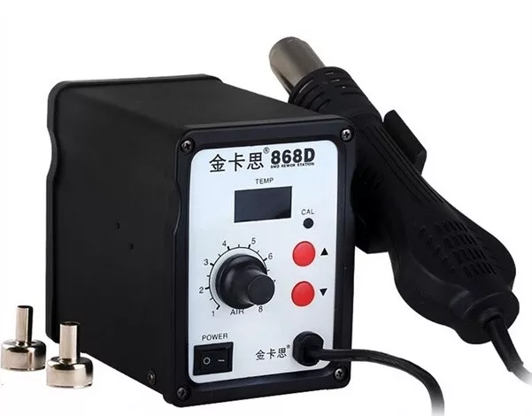 220V Smd Rework Solder Station Hot Air Heat Gun Digital Electronic 3 Nozzle 8 fi