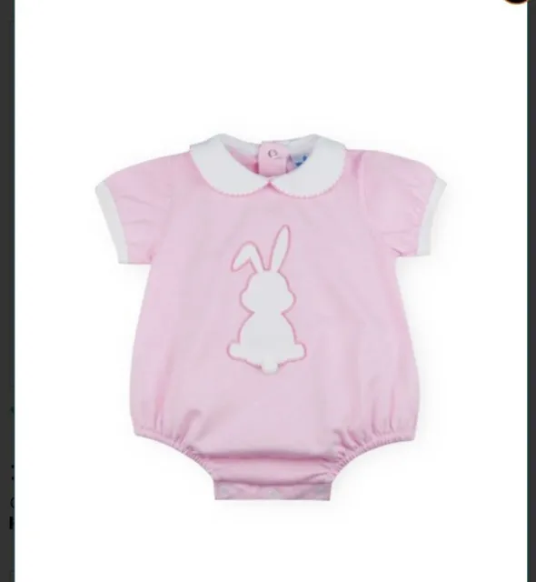 Sardon Designer Baby Girl Pink Romper RRP £16.99 Newborn New with tags