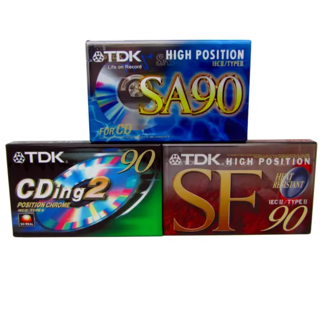 3 x TDK Type II Chrome  Blank Audio Media Recording Cassette Tapes New & Sealed
