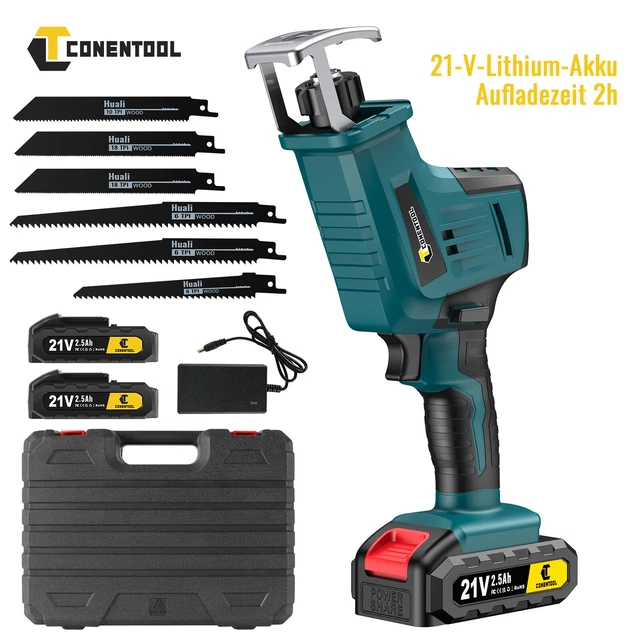 Seghetto elettrico a batteria 21 V 6 lame 3000 giri per legno plastica metallo