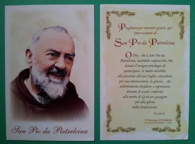 Santino Holy Card -  San Padre Pio da Pietrelcina