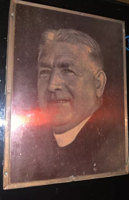 COPPER PLATE PRINTING BLOCK -Rev. Canon Harry Mason -Vicar Anglican Church/N.Z