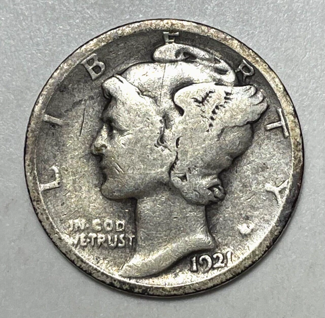 1921 10C Mercury Dime 90% Silver
