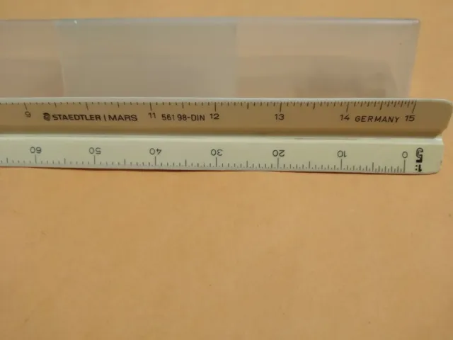 Vintage Staedtler Mars 561-98 DIN  Reduction Triangular Scale Ruler Germany