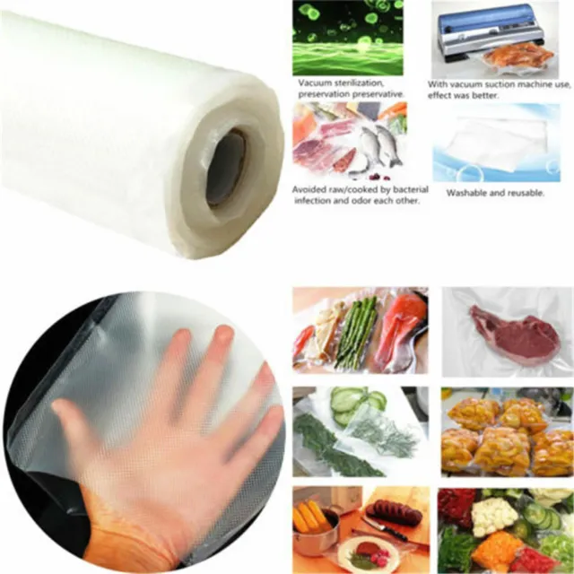 Food Vacuum Sealer Rolls Bags Saver Seal Storage Heat Commercial Grade 6m x 28cm 2