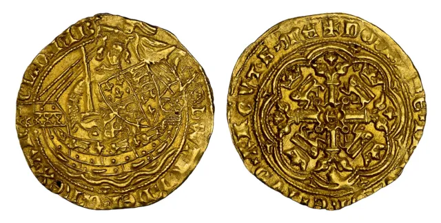 England Edward III. (1361)-(cross) AV Half Noble. NGC MS64. SCBC-1500; Fr.-93.