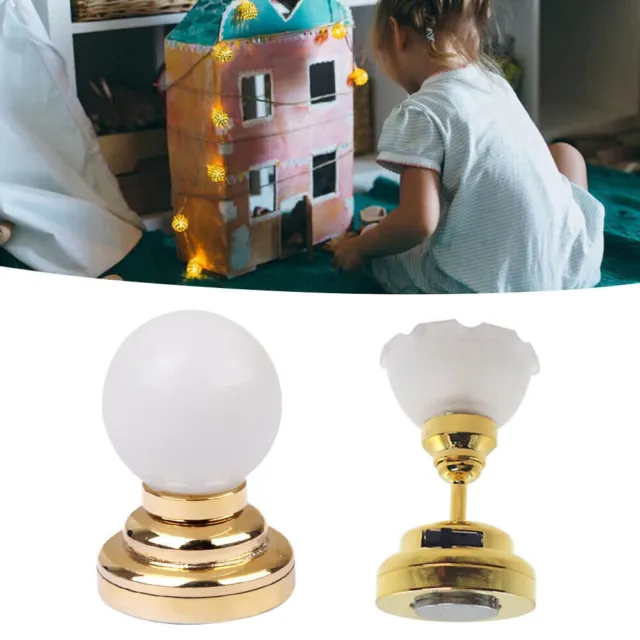 Dolls House Miniature   White Ceiling LED Light Lighting  / Battery