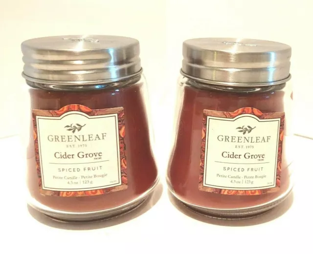 Greenleaf Gifts Signature Candle Cider Grove Spiced Fruit 4.3 oz lot of 2