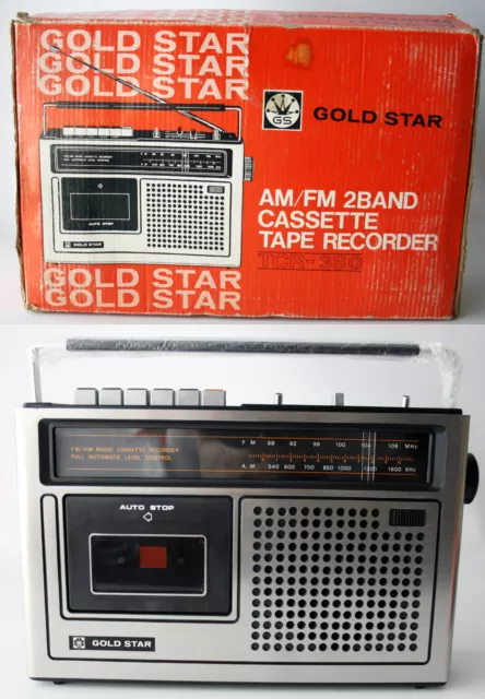 Vintage 70'S Gold Star Tcr-380 Cassette Tape Recorder Radio Am/Fm Lg New Nos !