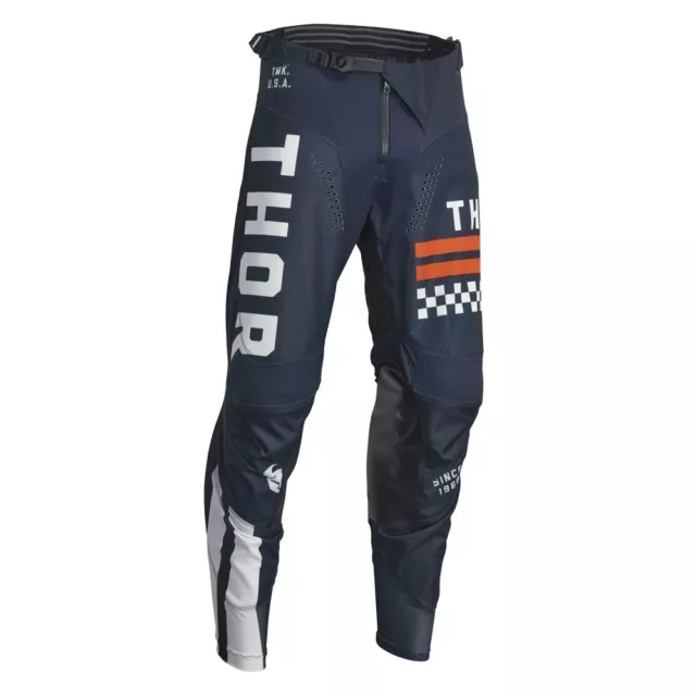 THOR Pulse Combat Motocross Hose blau weiss Enduro Crosshose Quad ATV MX