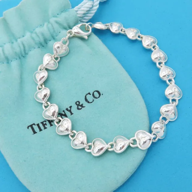 Auth Tiffany & Co. Bracelet chaîne à maillons avec cadenas en forme de cœur...