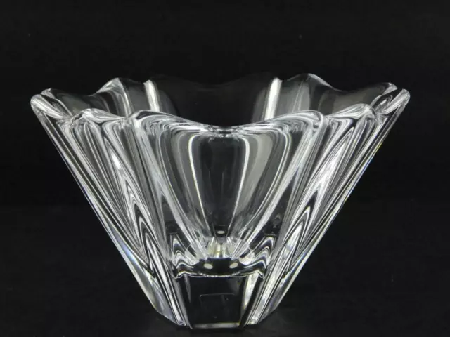 Orrefors Seis Pétalo Floral Jarrón Claro Cristal Flor Cuenco Suecia Art Un+