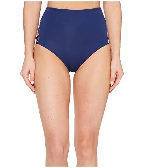 Mara Hoffman  Womens Indigo Solid Lattice Side Bottom Swimwear Size Large L12544