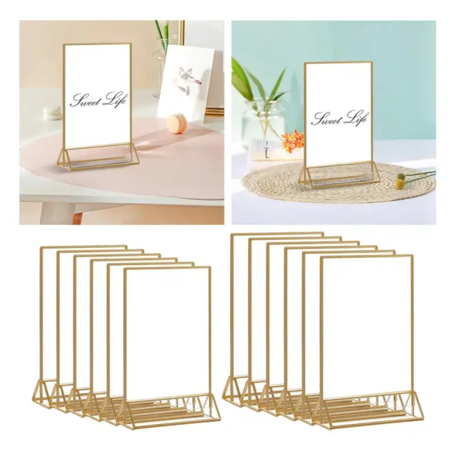 6x Acrylic Sign Holder Display Stand Table Menu Display Stand Table Number