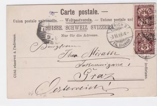 Switzerland 1899 illustrated  stamps card  r19843