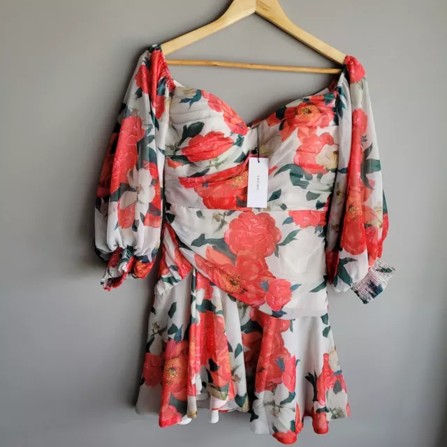 SHEIKE DRESS WOMENS Size 10 New Vivid Bloom Floral Off Shoulder