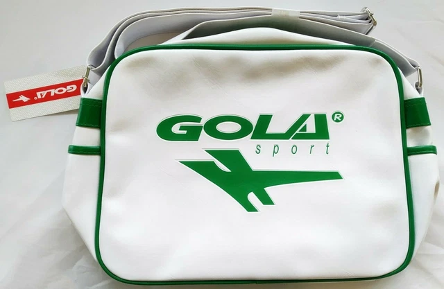 BORSA TRACOLLA RETTANGOLARE GOLA sport bianca Logo verde Scuola Tempo libero EUR 42 00 PicClick IT