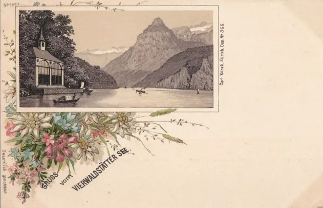CPA AK SCHWEIZ Suisse GRUSS VOM VIERWALDSTÄTTER  Lac des quatre Cantons 1900