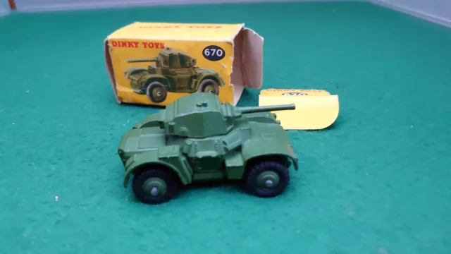 Vintage Dinky Toys 670 Army Military Armoured Car Tanker Diecast Model Boxed