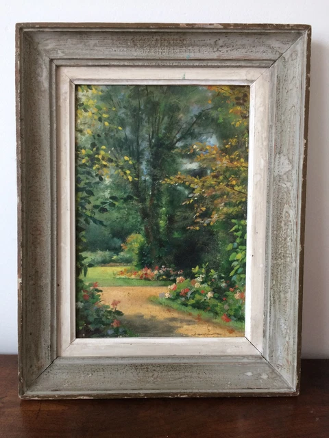 Tableau Huile Sur Plaque - Étude Forestière Par Ludwig Kühn (1908) - Original Encadré