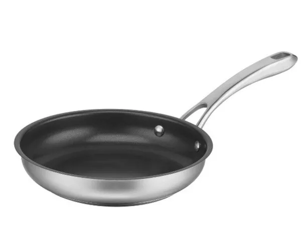 New Cuisinart Chef's Classic Stainless 8" Open Non-Stick Skillet