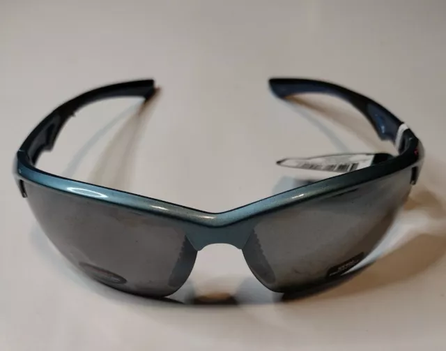 PUGS Sunglasses Blue Plastic Frame Decentered Lens