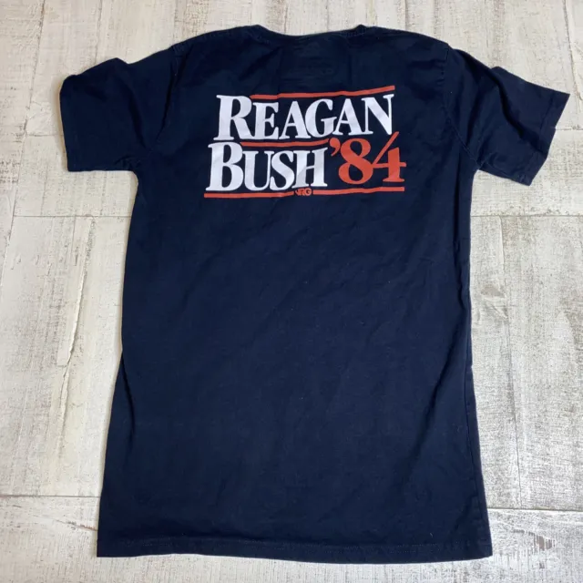 Rowdy Gentleman Reagan Bush '84 Navy Small Pocket T-Shirt Tee Short Sleeve