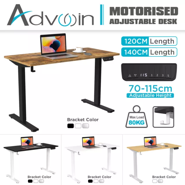 Standing Motorised Height Adjustable Desk 120/140cm Office Computer Table