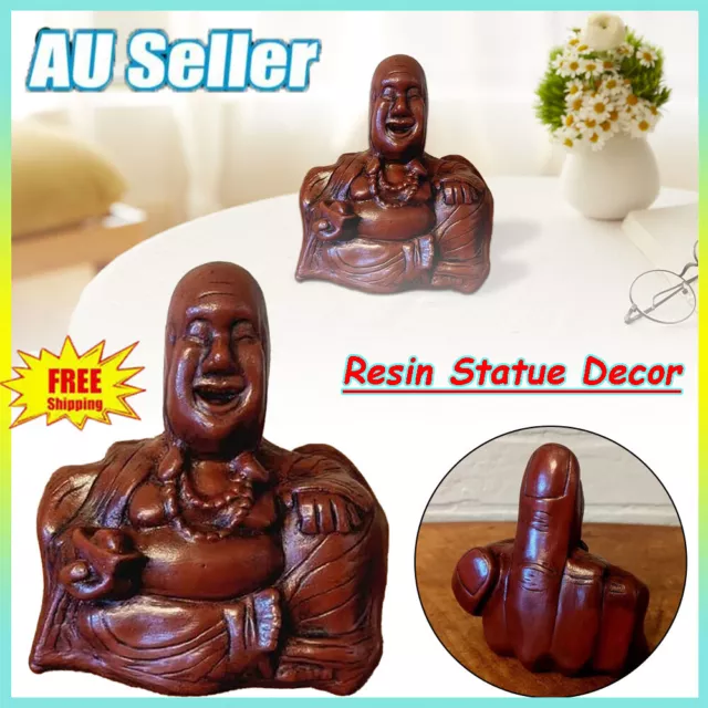 The Buddha Flip ,Buddha Ornament,Middle Finger Laughing Buddha Statue Decor GV