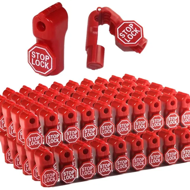 Peg Hook Lock Stop Lock 100 Pieces Plastic Red Stop Lock -Theft Lock Retail Q5N9