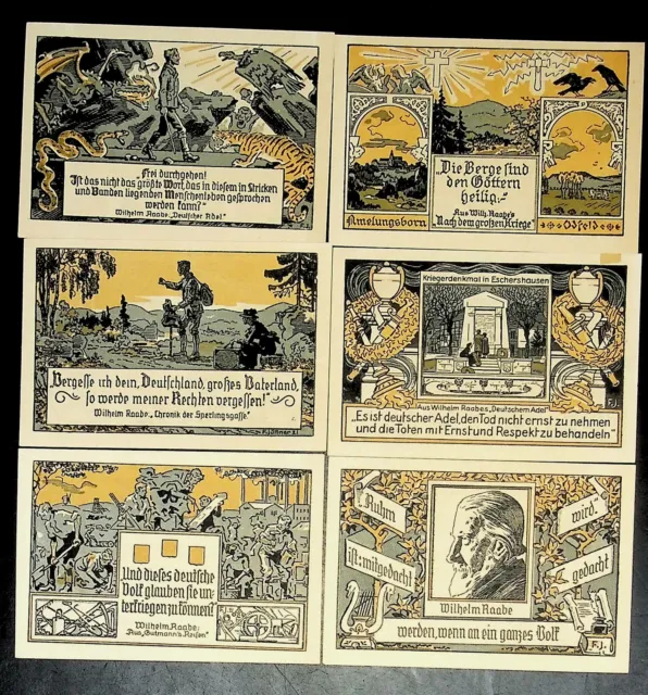 1921 Germany ESCHRSHAUSEN 10 25 50 75 100 200 Phennig Banknote / Notgeld