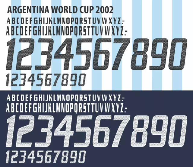 Name&Number Set For Argentina World Cup 2002 Home/Away Top Football Soccer