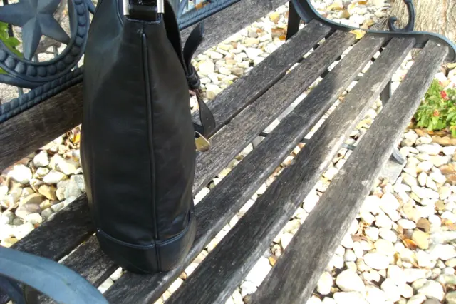 Pour La Victoire Black Genuine Leather Shoulder Tote Handbag Purse 3