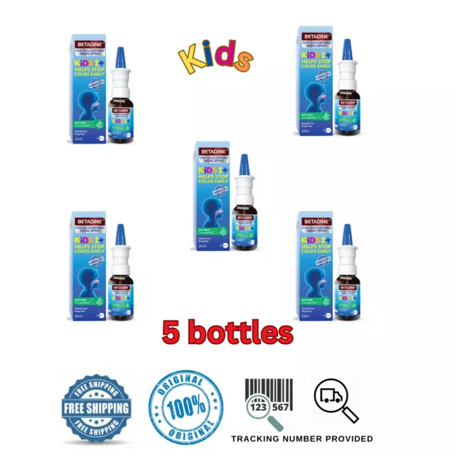 5 X BETADINE Spray nasal de défense contre le rhume et la grippe (20 ml)...