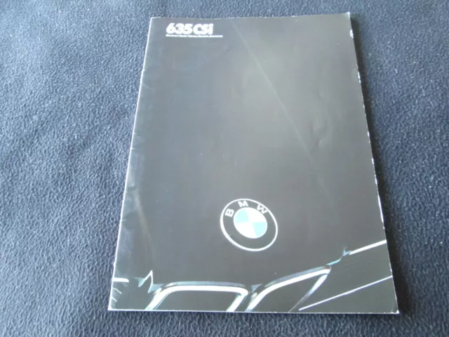 1985 BMW 635CSi Prestige Brochure E24 6 Series 635-CSi Detailed US Sales Catalog