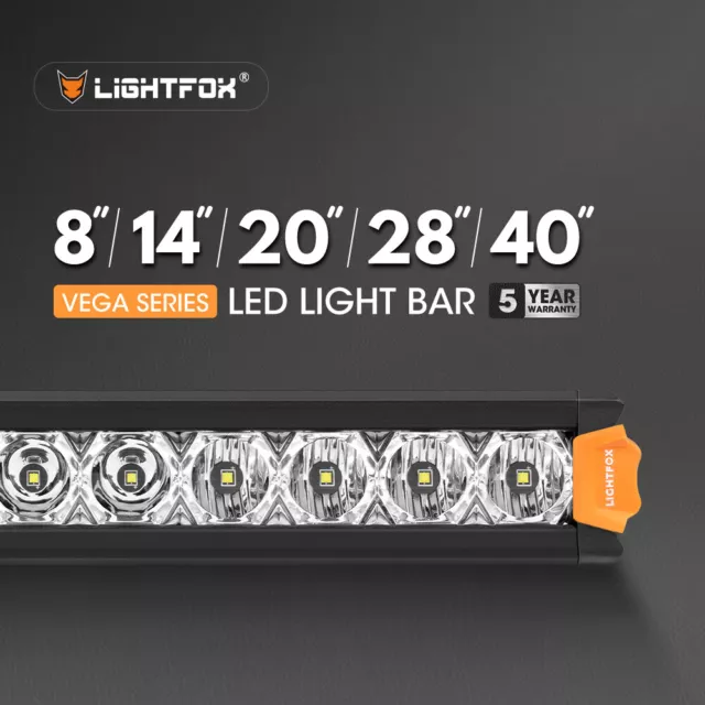 Lightfox 8" 14" 20" 28" 40" Osram LED Light Bar Single Row Flood Beam Offroad