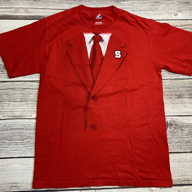 NC STATE WOLFPACK Majestic Double Sided Fear The Blazer  Short Sleeve T-Shirt M