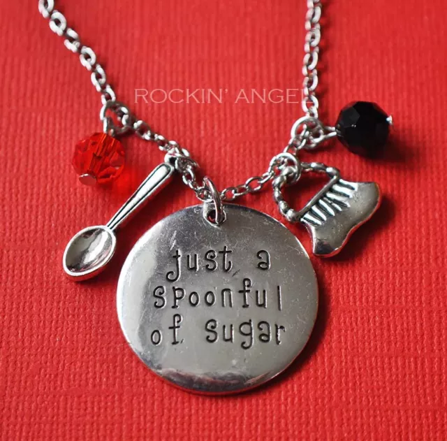 Mary Poppins, Just a Spoonful of Sugar Necklace Ladies Mums Carers Nanny's Gift